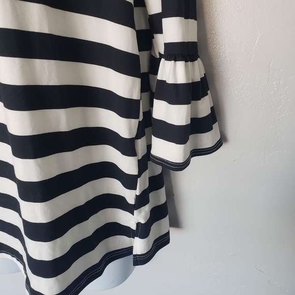 Lime n Chili Small NWOT Black and White Striped Blouse Quarter Sleeve Soft Top - Picture 4 of 6